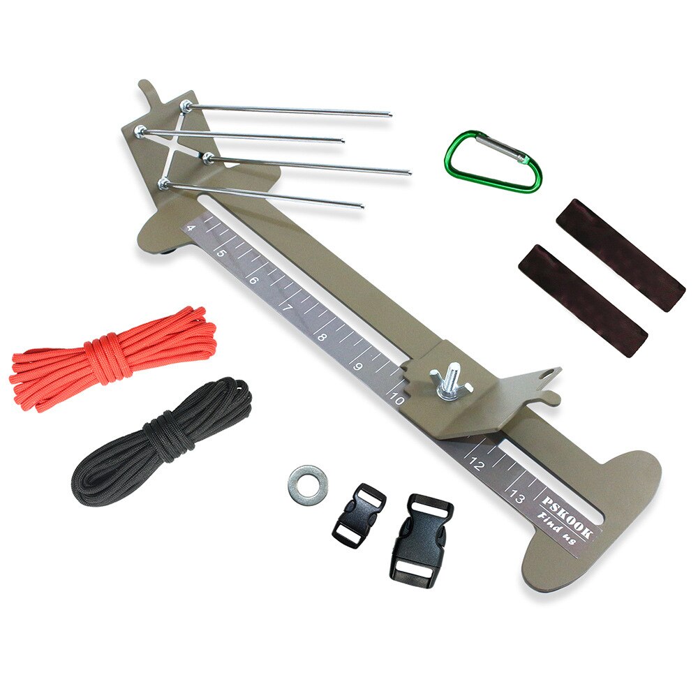 Plantilla de puño de mono y Paracord para hacer pulseras, Kit de herramientas de Paracord, tejido de Metal ajustable, manualidades DIY, novedad: Khaki