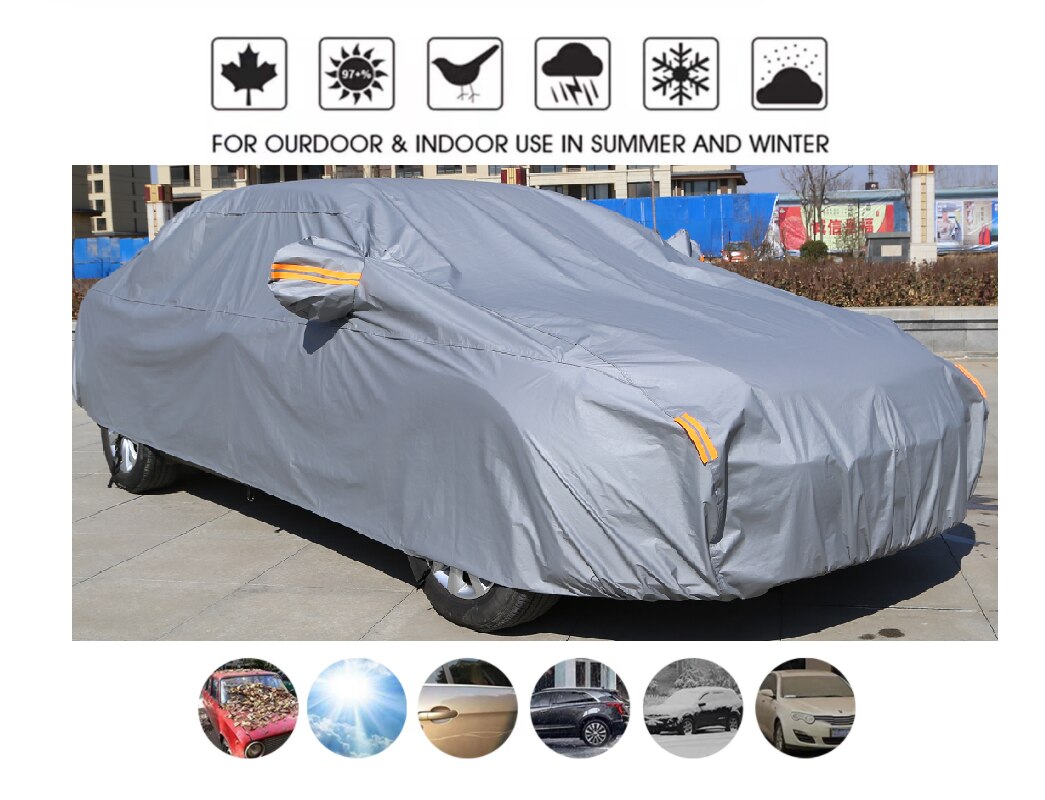 Bescherming Waterdichte Zon Auti-Uv Regen Sneeuw Auto Body Cover Peva Materiaal Met Goede Zware Gewicht Voor Sedan