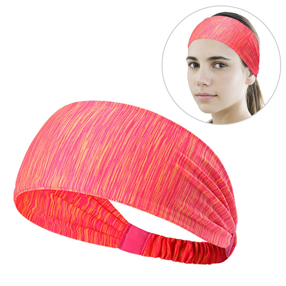 Cinta para el sudor absorbente para ciclismo y Yoga, banda para el sudor para mujer, diadema transpirable, bandas para el pelo para Yoga, bandas para el sudor para la cabeza, seguridad deportiva: Striped Red