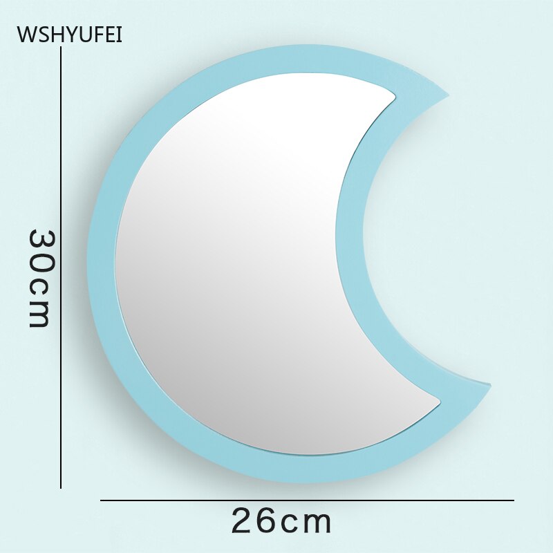 Moon Shape Mirror Home Decor Bathroom Living Room Decorations Vanity Mirror Wall-mounted Punch-free Bath Vanity Tools