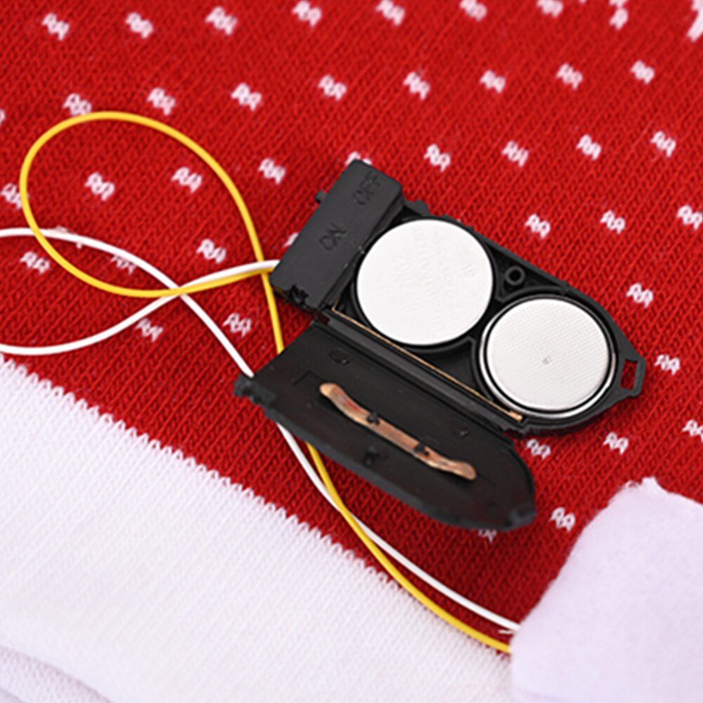 1 st färgglad led ljus julhatt snögubbe tecknat mönster lysande stickad mössa för barn vuxen julfest fest