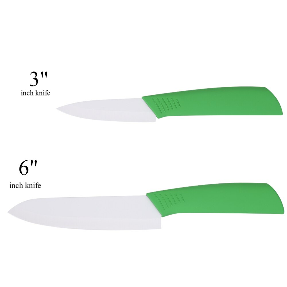 Zirconia Keramische Mes 3 "Paring 4" Utility 5 "Snijden 6" Koksmes Wit Blad Keukenmessen keramische Messen Koken Gereedschap: 3inch and 6inch