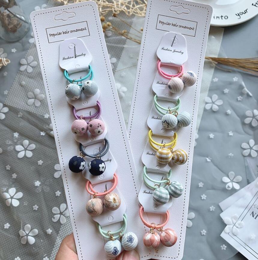 20 stuks/set kinderen pluche haarelastiekjes touw ballen geruite knoop peuters elastische haarband hoofdband baby staart haar meisjes accessoires: D -20 stuks
