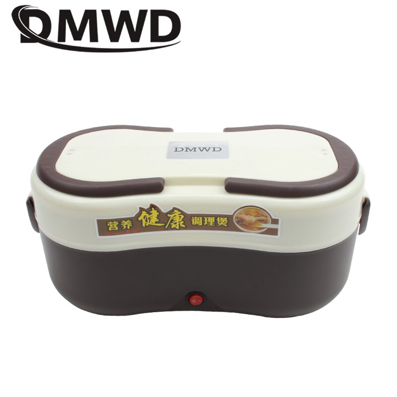 Fiambrera eléctrica DMWD para calentar arroz, Mini Porrdige, olla lenta, vaporera, fiambrera, calentador de sopa, comida de acero inoxidable, contenedor