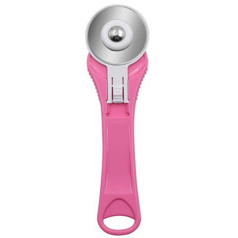 Manual cloth cutter, pulley cutter, roller cutter, cloth cutter, 45mm round wheel cloth cutter, DIY patchwork: pink