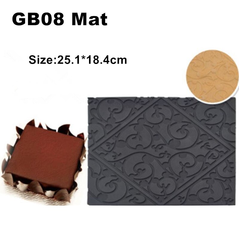 Silicone Swiss Cake Mould Yule Log Mold Large Buche Form Silicon Fondant Mat Impression Lace Moulds: GB08MAT