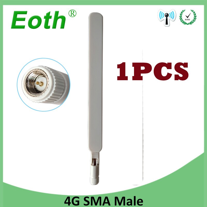 Eoth 1 2pcs 4G lte antenna 5dbi SMA Male Connector Plug antenne router external repeater wireless modem antene: 1pcs white