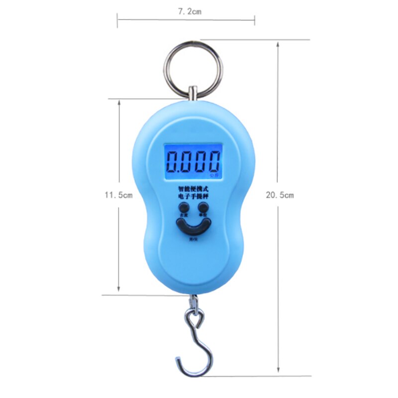 Oauee 50kg mini digital vægt til fiskebagage rejsevægtning køkken stålgård hængende elektronisk krogvægt kg/lbs/jin/oz
