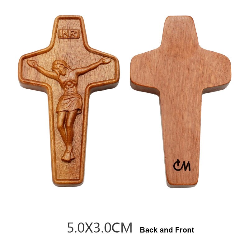 Sandelhout Cross Rosarios Catolicos Accessoires Christian Mini Hout Cross Hanger Crucifixo Religieuze Sieraden: 234-5