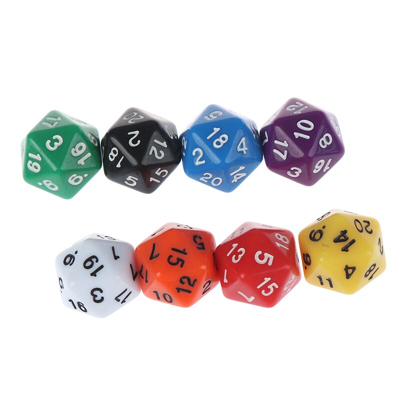 1pc efeito d20 dados para mesa jogo de tabuleiro 20 lados dados cores ricas acessórios do jogo de mesa para o jogo de tabuleiro acrílico dados digitais