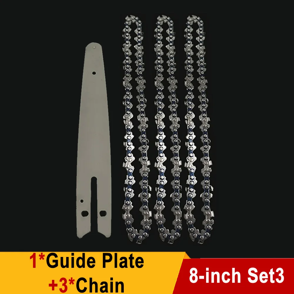 Sierra eléctrica de 8 pulgadas, 1/4 "P, 45 nudos, 22 cuchillos, cadenas de motosierra, hoja de sierra de registro, accesorios de cadena de sierra de cadena para podar, corte de madera: Rosa