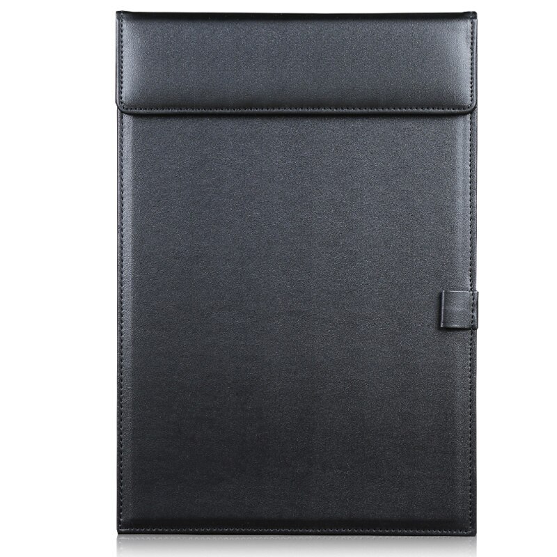 A4 A5 A6 Paper File Folder PU Leather Document Clipboard for Meeting Report Magnetic Drawing & Writing Pad Menu Clip Board: A206 black