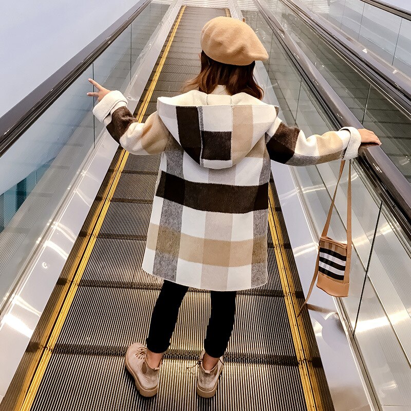 Chemical Girl - Girly Vintage Plaid Long Wool Coat