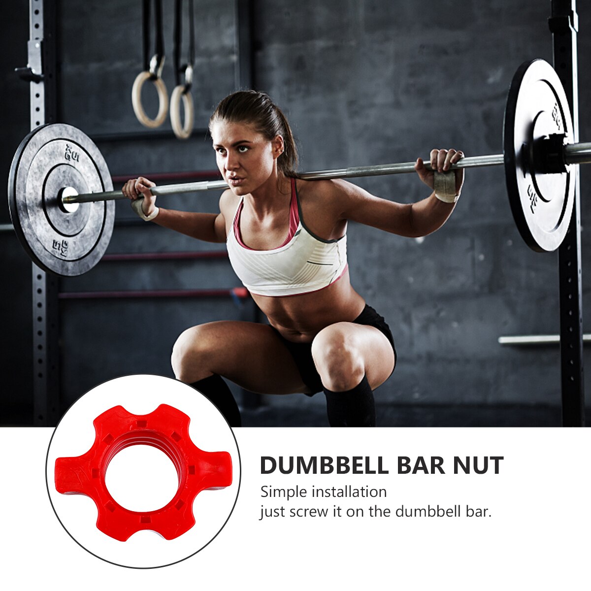 4 Pcs Dumbbell Bar Nut Barbells Spin Screw Clamp Fitness Equipment Accessories