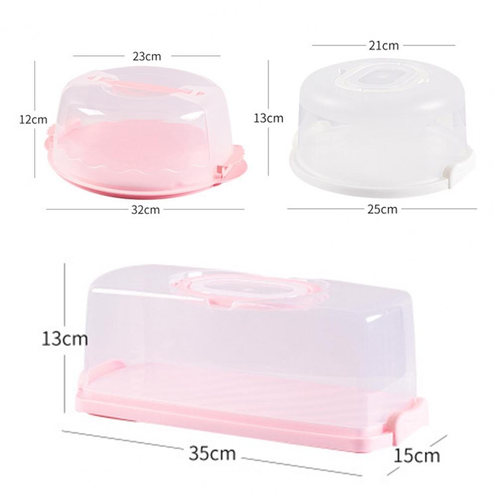 Portable Kitchen Cake Box Waterproof Plastic Handheld Cake Package Container for Carrying Cupcake Dessert Fruit Storage Carrier