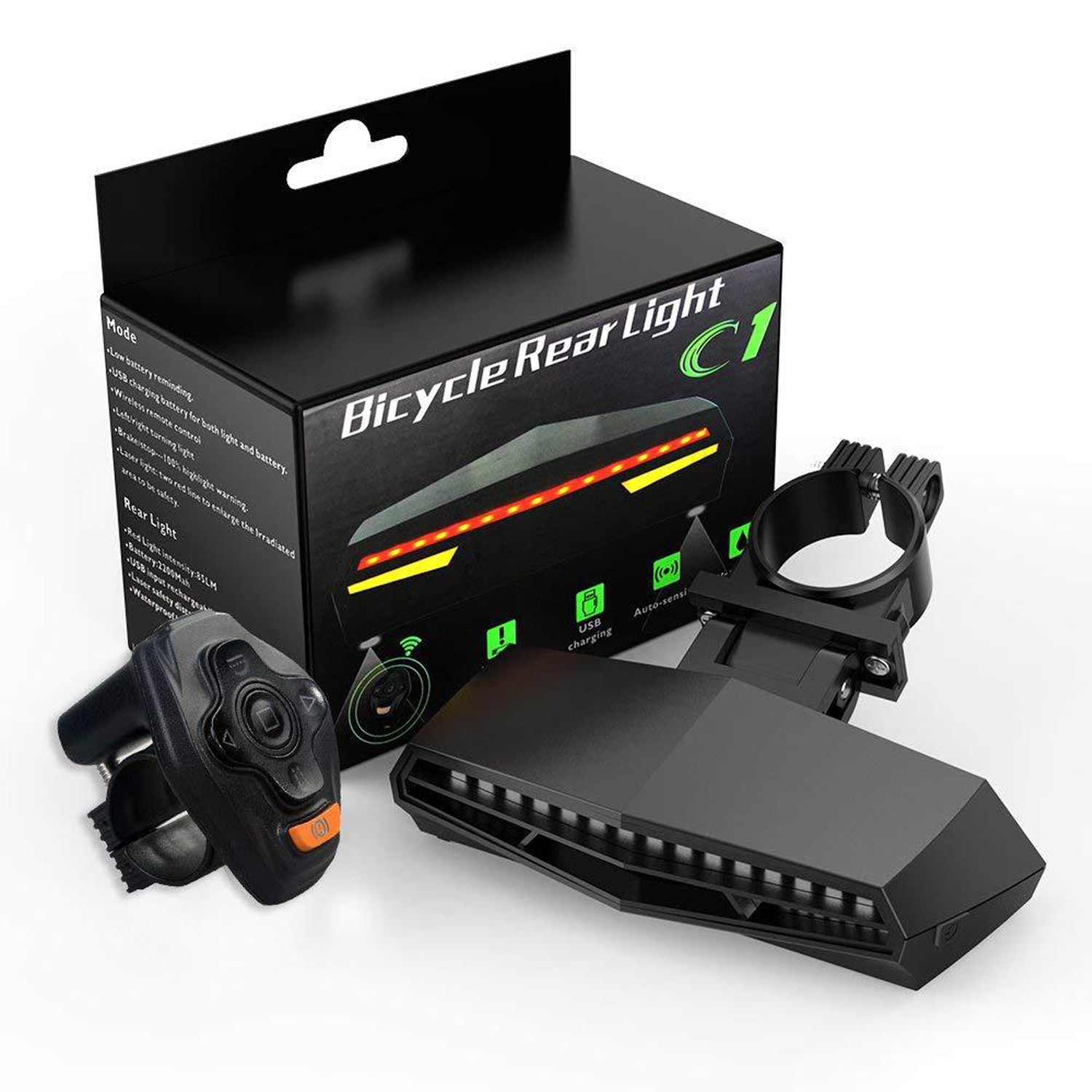 Smart Accessories Mountain Bike Remote Control Taillight IR Turn Signal Bike Safety Supplies Taillight