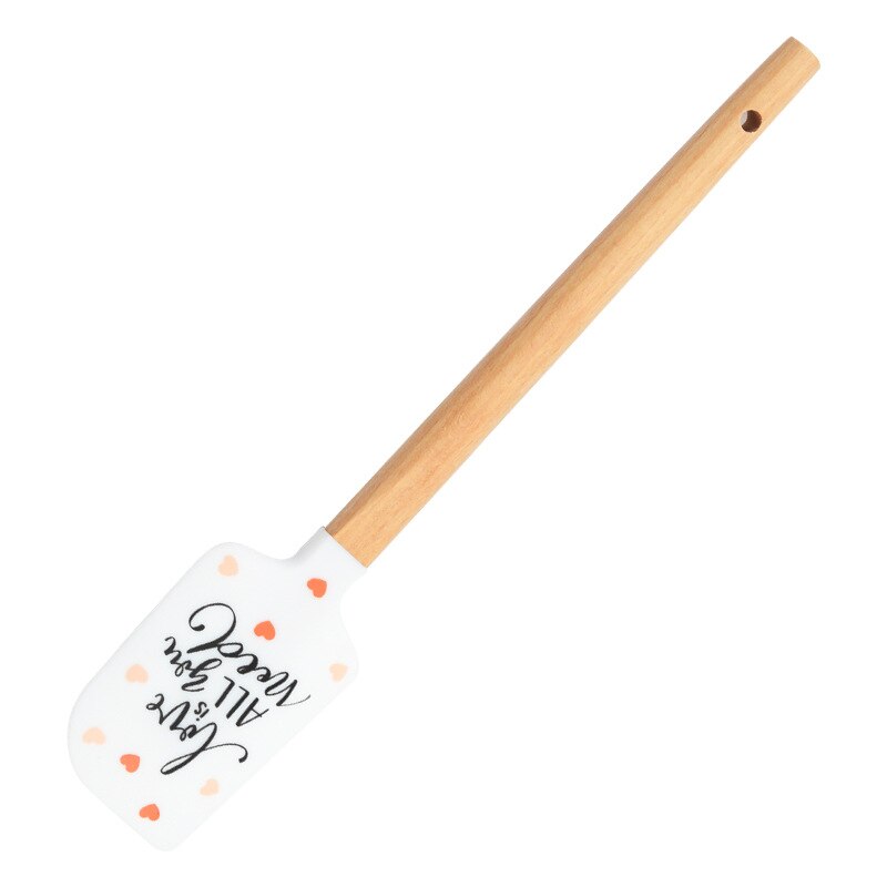 Silicone Cake Cream Spatula Butter Cake Bread Spatula Wooden Handle Cake Scraper Edge Smoother Decorating Kitchen Accessories: K