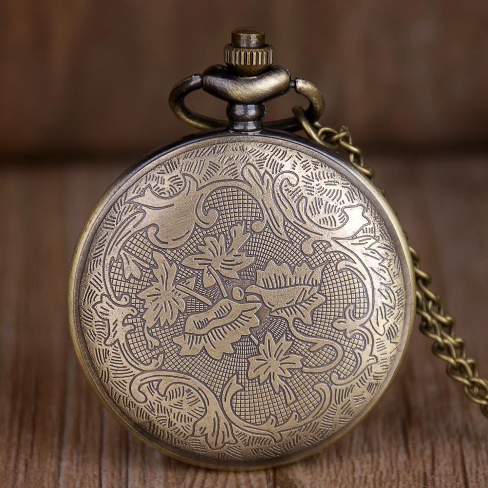 Vintage Mode Steen Mooie Bloem Patroon Quartz Zakhorloge Hanger Ketting Ketting Horloge Klok reloj de bolsillo