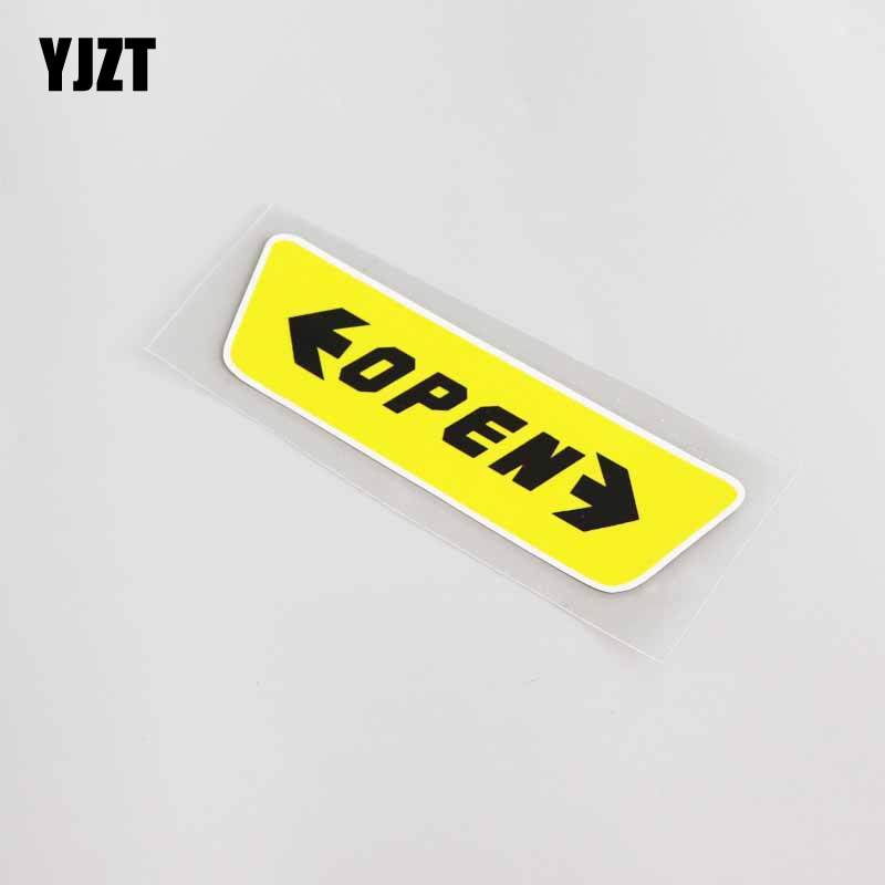 YJZT 15.2 cm * 4.3 cm Creatieve OPEN Waarschuwing Auto Deur Veiligheid Sticker PVC Decor Decals 13-0051
