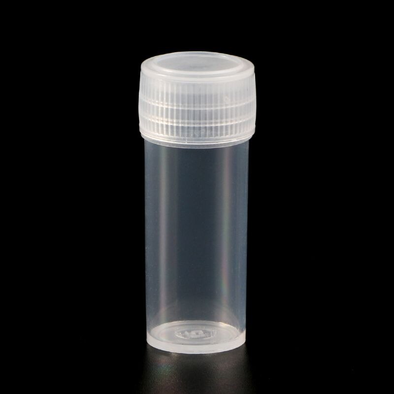 5ml 20pcs Plastic Test Tubes Vials Sample Container Powder Craft Screw Cap Bottles for Office School Chemistry Supplies