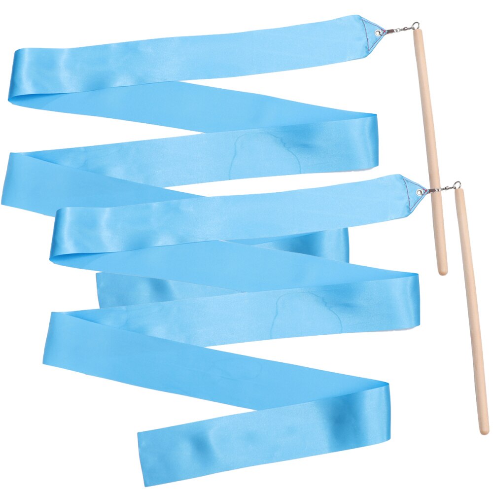 2Pcs 2m Colorful Rhythmic Gymnastics Ribbon Dancing Gymnastics Ribbon Dancing Streamers for Kids Children (Red)