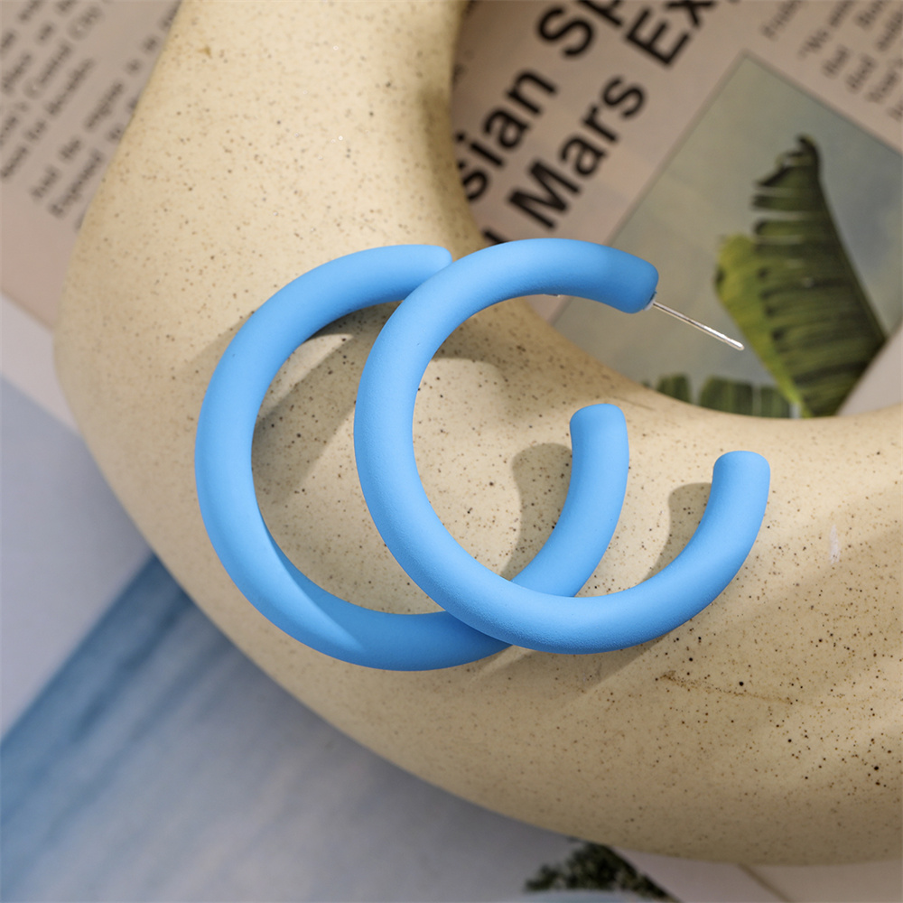 Iparam brincos de argola em resina, brincos de argola em formato de semicírculo c coreano, em acrílico redondo, 2021, joias da moda, presentes