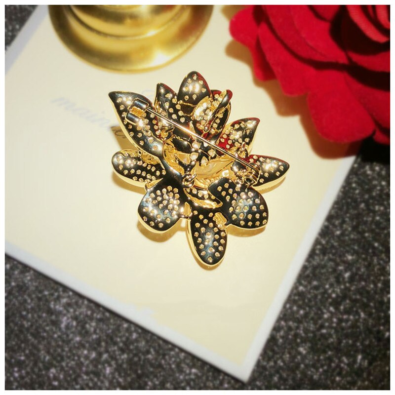 Vintage Broches Voor Vrouwen S925 Zilveren Zirconia Parels Broche Gouden Lotus Pin Corsage Kleding Vest Knop Fijne Sieraden