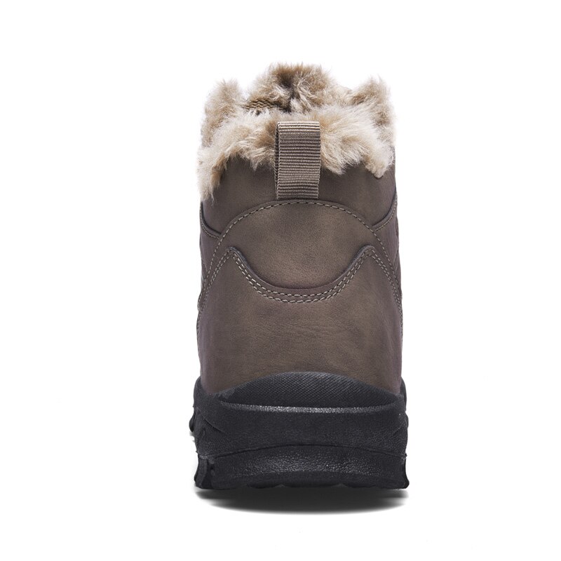 Leren heren laarzen winter met bont super warme sneeuwlaarzen heren winter werk casual schoenen sneakers hoge rubberen enkellaarsjes heren
