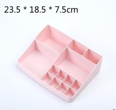 1 stk simpel stil makeup organizer opbevaringsboks plast kosmetik diverse opbevaringsholder til hus opbevaring kontor bord: Rød