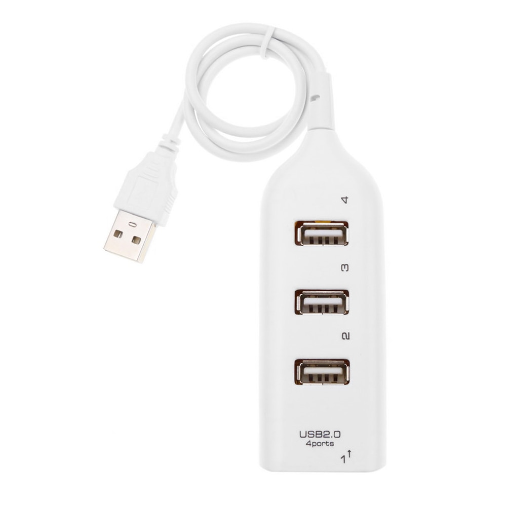 Usb Hub 5Mbps High Speed Multi Usb 2.0 Splitter Duurzaam Praktische Multi-Functionele Klassieke 4 In 1 Power expander Adapter: WHITE