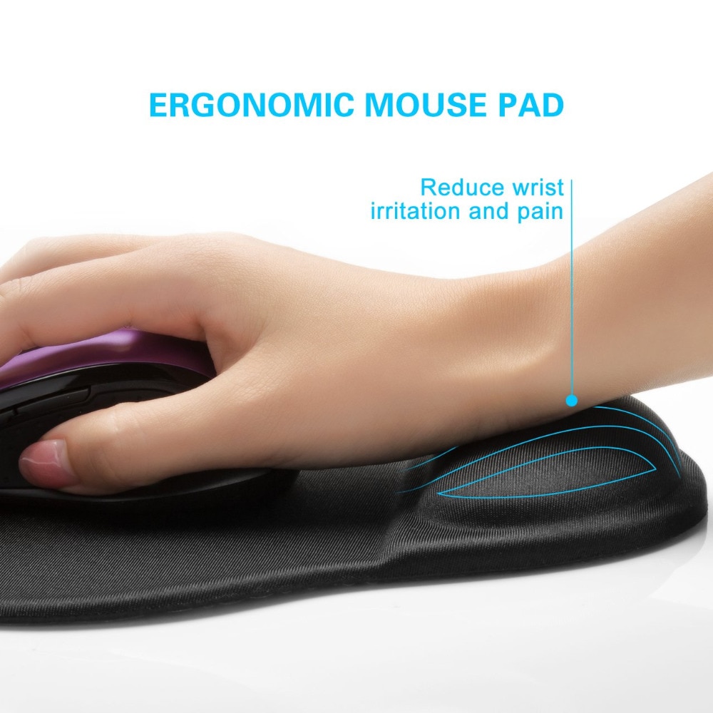 Wrist Rest Mouse Pad Non-Slip Base Superfine Fibre Memory Foam Wrist Rest Pad Ergonomic Mousepad for Office Gaming PC Laptop