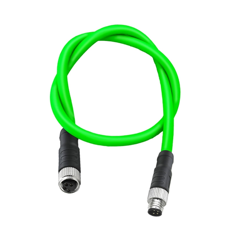 Ethernet Cable M8 to RJ45 4 Pin A-code Double Shield Network Plug D-code Male Female High Flexible Drag Chain Aviation Sensors