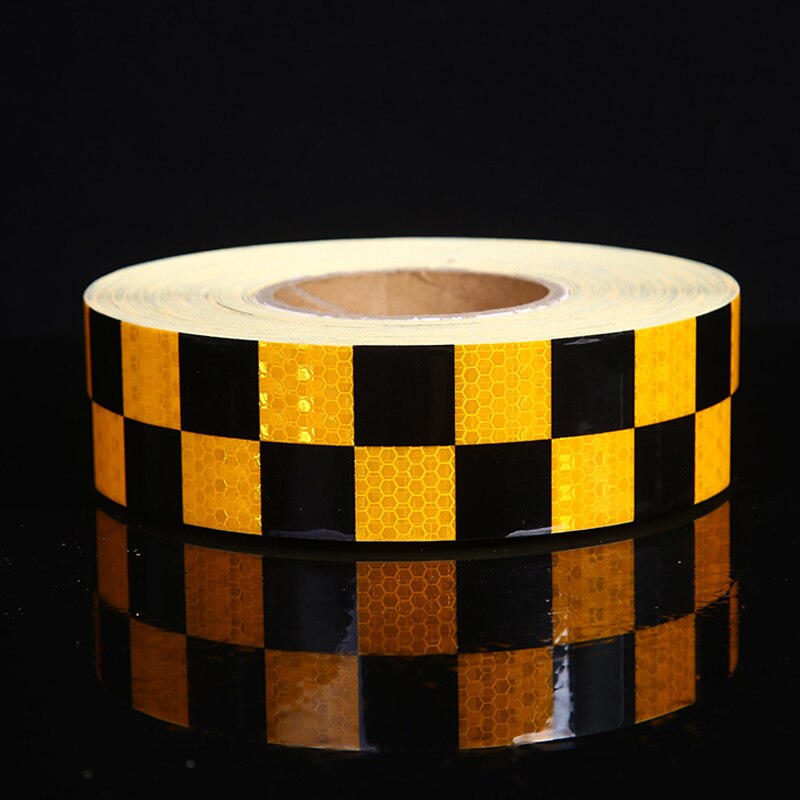 5 cm x 45m dubbele kleuren geruite reflecterende sticker voor waarschuwingstape voor vrachtwagenachterkanten in winkelcentra