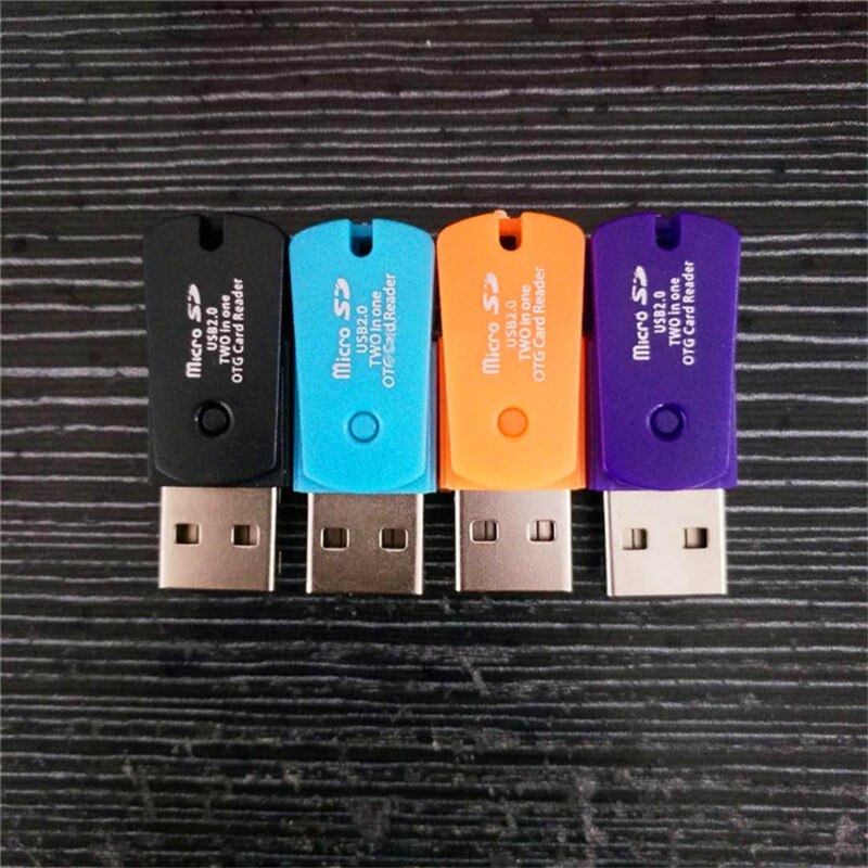 3 Kleuren Mini Micro Usb 2.0 Otg Adapter + Micro Sd Tf Card Reader Voor Android Telefoons Exteral Draagbare Usb sd Kaartlezer Suppion: Random Color 1PC