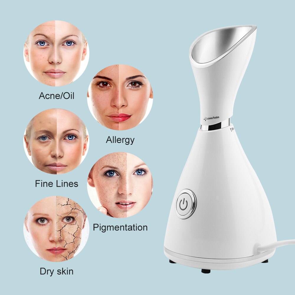 Humidificador de vapor Facial iónica Nano, desatascador de poros, reducción de espinillas, Limpieza Profunda, pulverizador Facial, máquina limpiadora, estiramiento de la piel