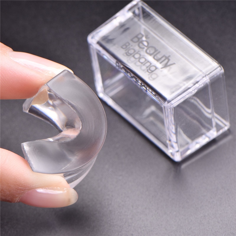BeautyBigBang 1 Set Rectangle gelée Silicone ongles Stamper poignée claire manucure timbre modèle outils Stamper pour estampage Arts