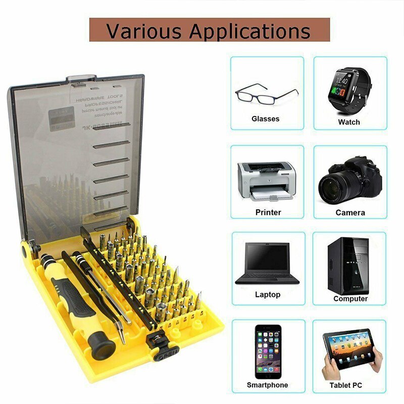 45 In 1 Schroevendraaier Set Precisie Schroevendraaier Bits Kit Onderhoud Reparatie Tool Voor Mobiele Telefoon Camera Hand Schroevendraaier Draagbare