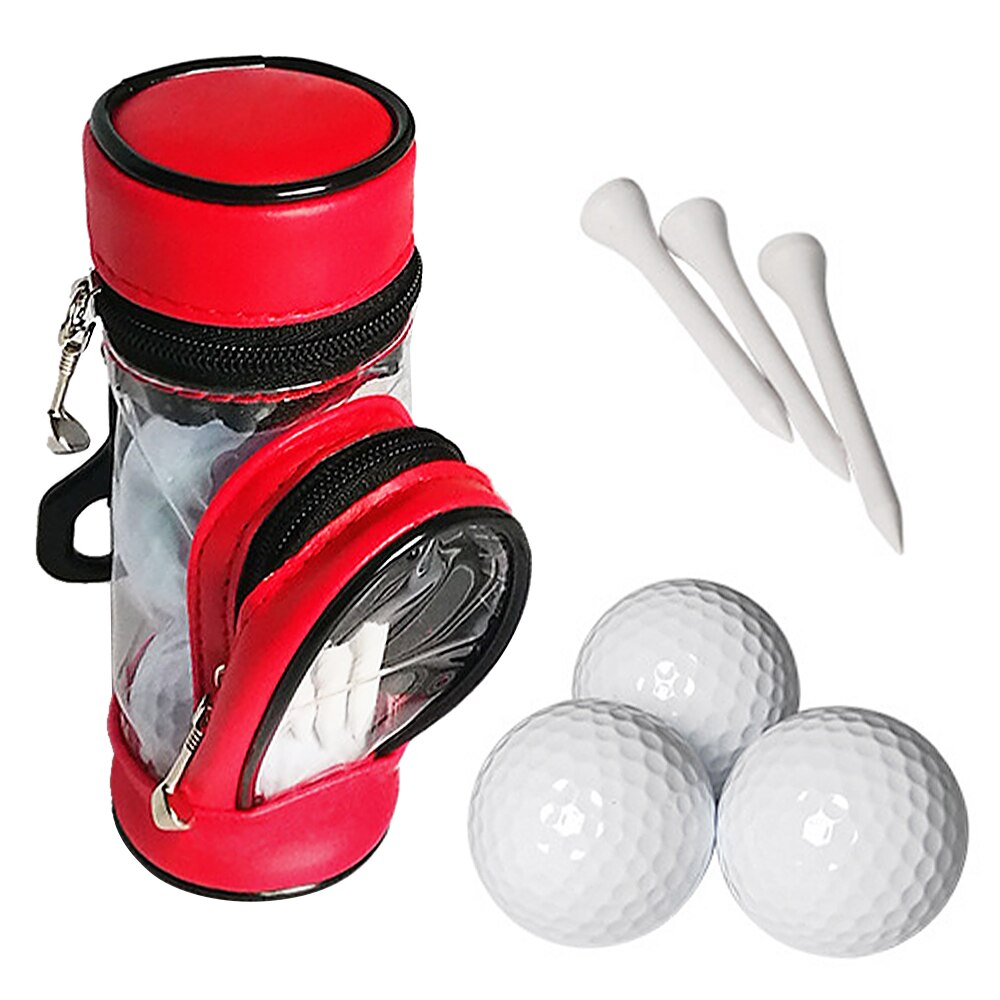 Golf Balls and Tees Pouch Bag Golf Ball Holder Tees Storage Case Holder with 3 Balls and 3 Tees Set Outdoor Golf Tees