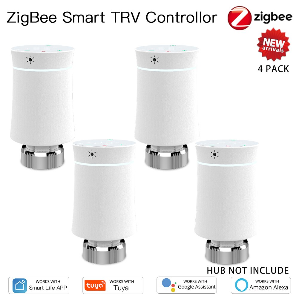 MoesHouse-Termostato ZigBee para radiador Tuya, controlador de temperatura inteligente programable TRV, válvula actuadora, control por voz con Alexa,