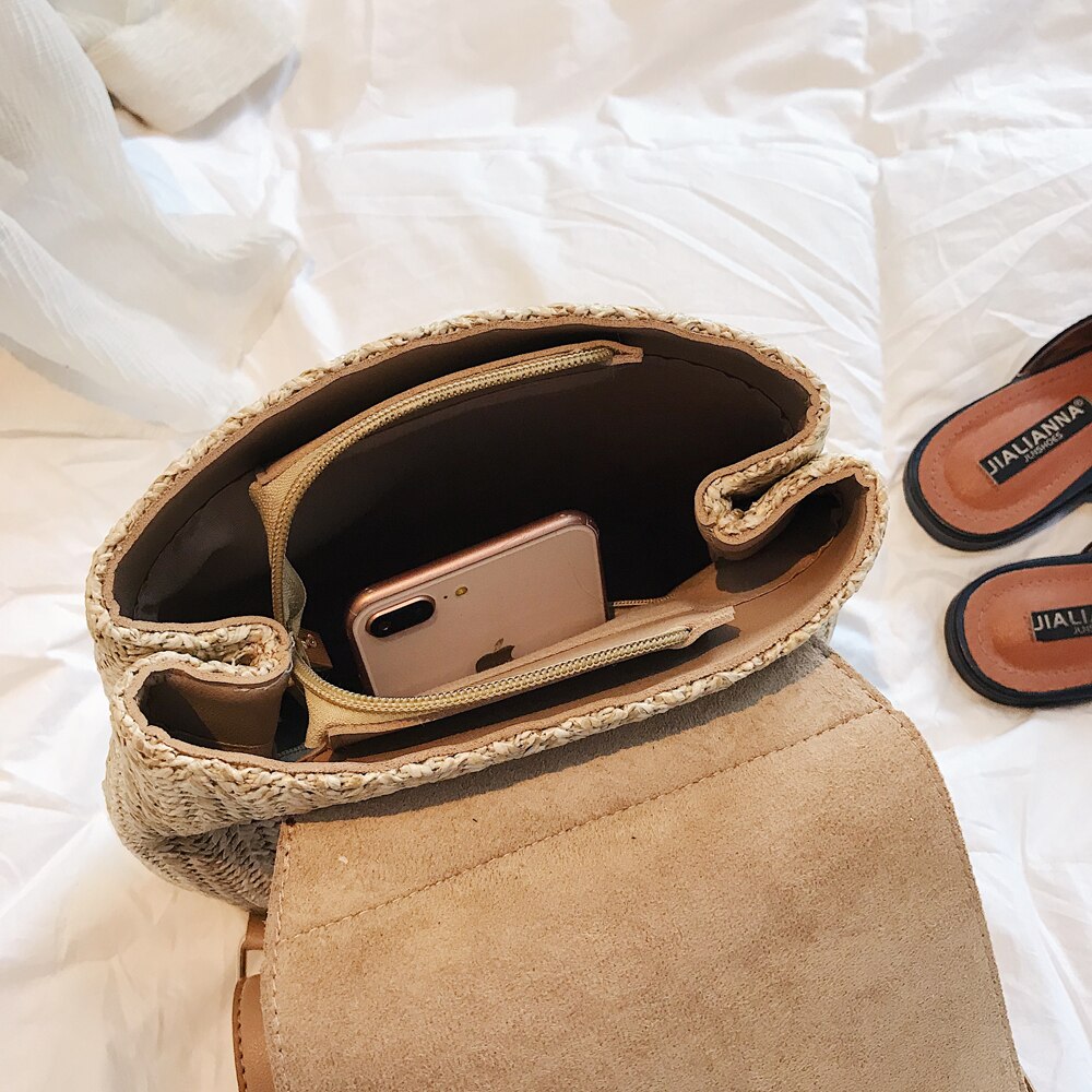 Herald femmes paille tissé sac à dos pour adolescente été sacs à dos sacs de voyage collège sac à dos directe