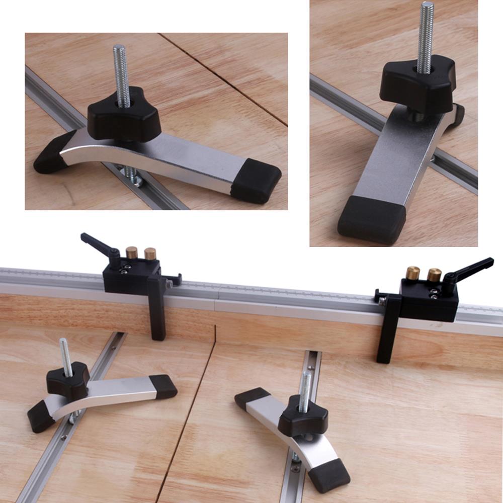 Silver Practical Durable Portable T Slot Slider T Tracks Miter Tool Bar Limit Woodworking Beveled Track Hardware Pusher