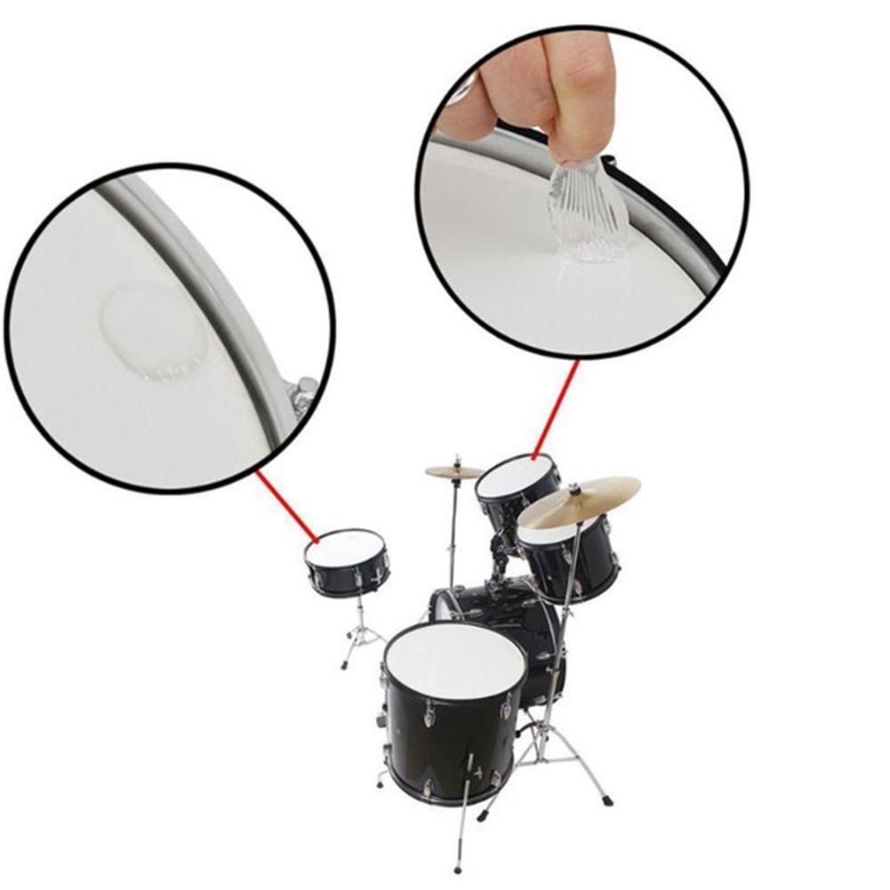 6Pcs/set Gel Drum Mute Pad Drum Damper Silicone Pads for Drums Tone Control Transparent Percussion Instrument Accessorie