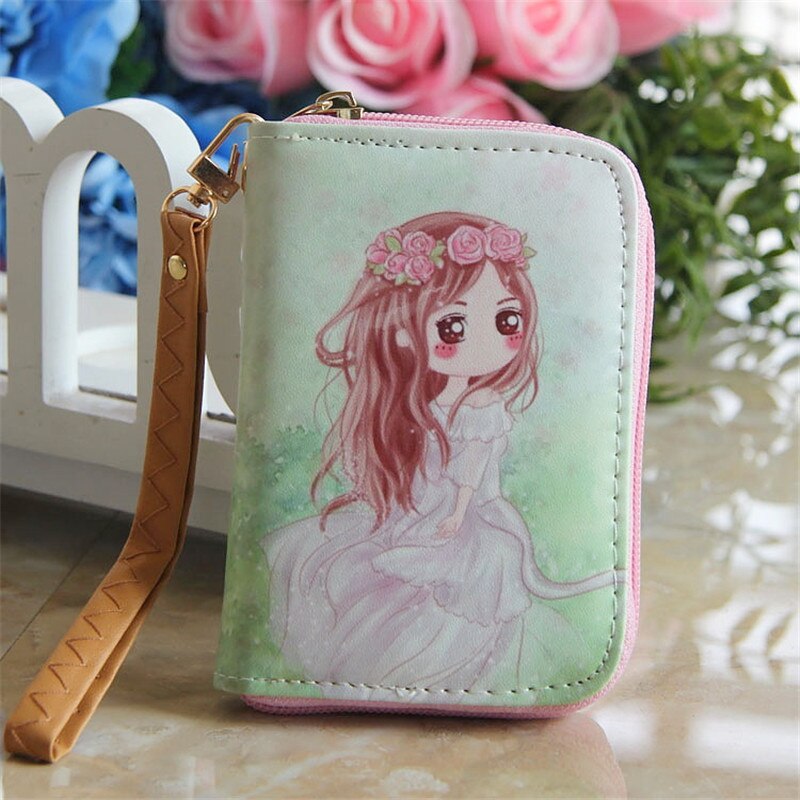 Cute Short Wallet Girl Korean Girl Purse Soft Surface PU Leather Cartoon Portable Wallet for Girls Small Coin Purse: 9