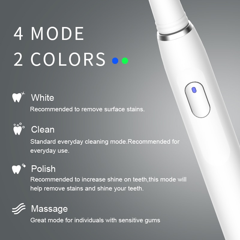 Seago elektryczna soniczna szczoteczka robić zębów SG-551 z wymianą głowice szczotek 4 tryby czyszczenia jedna kluczowa operacja dźwiękowy wibracja wodoodporny Szczotka