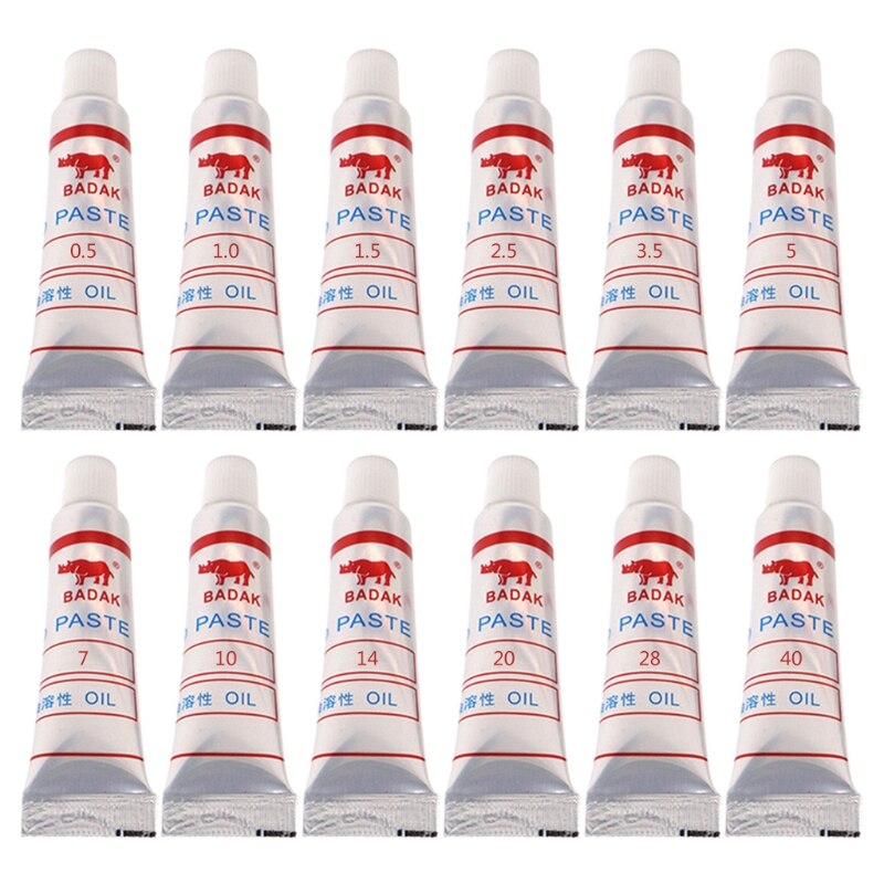 12pcs Diamond Polishing Lapping Paste Compound Syringes W0.5 ~40 Micron Abrasive P82D