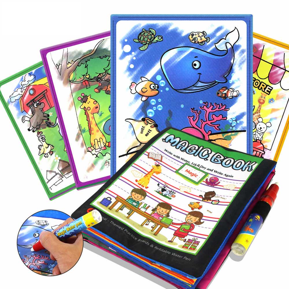 COOLPLAY Acqua Magica Disegno Libro Da Colorare Libro Libro di Doodle & Magic Pen Pittura Tavolo Da Disegno Per Bambini Giocattoli Regalo Di Compleanno: Cartoon Theme