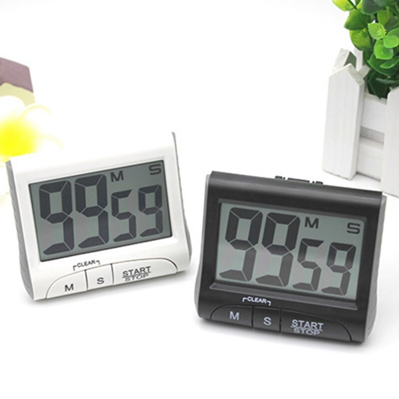 LCD Digital Display Timer Multifunctional Portable Kitchen Timer With Alarm Clock & Countdown Memory Function Cooking Timer