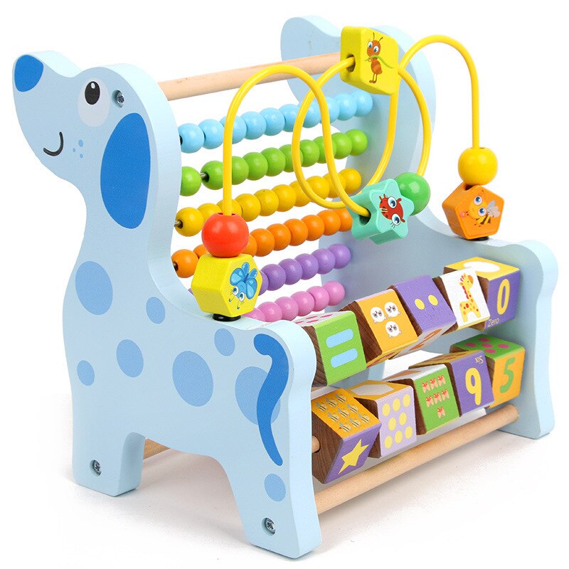 Houten Kinderen Multifunctionele Giraffe Muziek Kloppen Op Piano Berekening Frame Rond Kralen Tellen Onderwijs Cognitieve Speelgoed: B