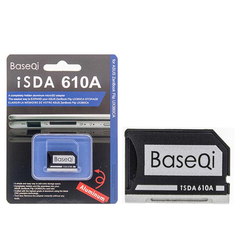 Original BASEQI Aluminum MiniDrive Micro SD Card Adapter Metal Card Reader For Notebook Asus ZenBook Flip Ninjadrive 610A