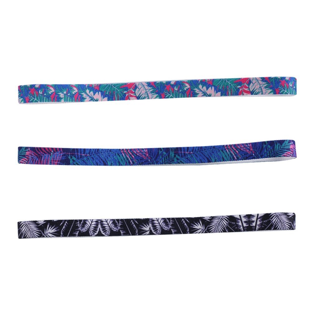 3Pcs Lichtgewicht Sport Hoofdband Antislip Sweat Band Elastische Bandana Hoofddeksels Elastische Haarband